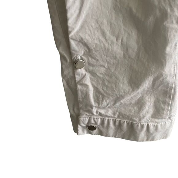 Just Female Cotton Hidden Button Front Blouse Shirt Dolman Ruffle White M - Picture 4 of 5